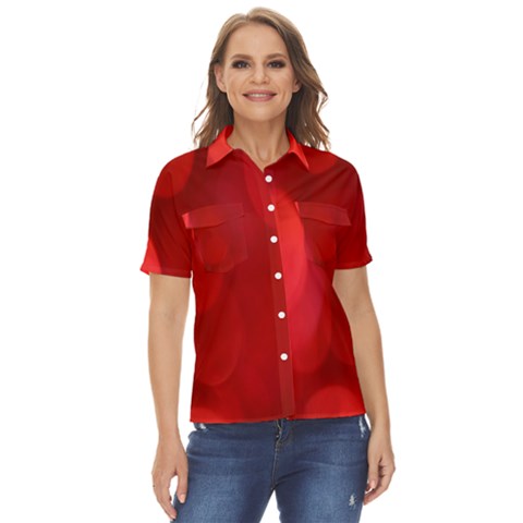 Hd-wallpaper 3 Women s Short Sleeve Double Pocket Shirt by nate14shop