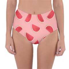 Water Melon Red Reversible High-waist Bikini Bottoms by nate14shop