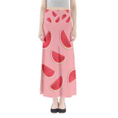 Water Melon Red Full Length Maxi Skirt by nate14shop