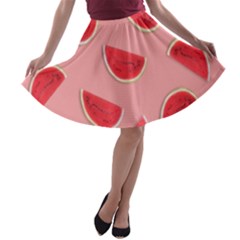 Water Melon Red A-line Skater Skirt by nate14shop