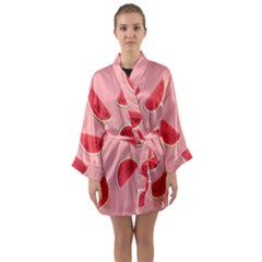 Water Melon Red Long Sleeve Satin Kimono by nate14shop