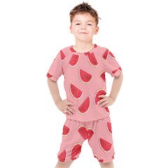 Water Melon Red Kids  Tee And Shorts Set by nate14shop