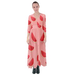 Water Melon Red Button Up Maxi Dress by nate14shop