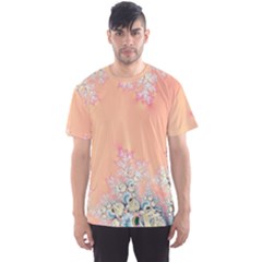 Peach Spring Frost On Flowers Fractal Men s Sport Mesh Tee