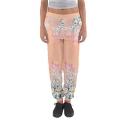 Peach Spring Frost On Flowers Fractal Women s Jogger Sweatpants by Artist4God