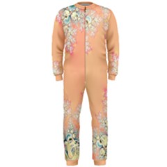 Peach Spring Frost On Flowers Fractal Onepiece Jumpsuit (men) by Artist4God