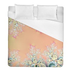 Peach Spring Frost On Flowers Fractal Duvet Cover (full/ Double Size)