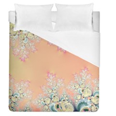 Peach Spring Frost On Flowers Fractal Duvet Cover (queen Size)