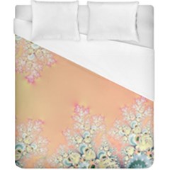 Peach Spring Frost On Flowers Fractal Duvet Cover (california King Size) by Artist4God