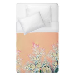 Peach Spring Frost On Flowers Fractal Duvet Cover (single Size) by Artist4God