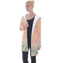 Peach Spring Frost On Flowers Fractal Longline Hooded Cardigan View1