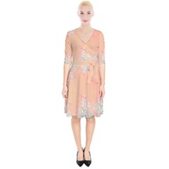 Peach Spring Frost On Flowers Fractal Wrap Up Cocktail Dress by Artist4God