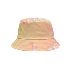 Peach Spring Frost On Flowers Fractal Inside Out Bucket Hat (kids) by Artist4God