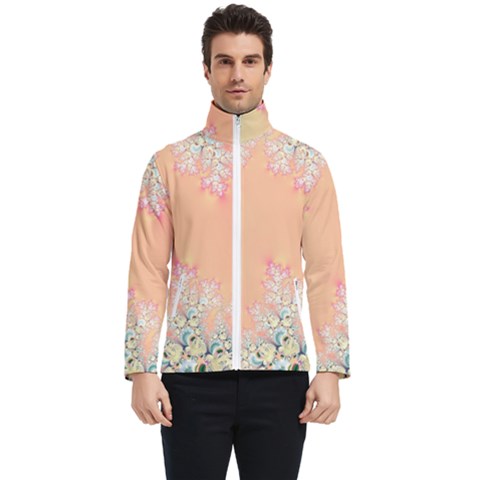 Peach Spring Frost On Flowers Fractal Men s Bomber Jacket by Artist4God