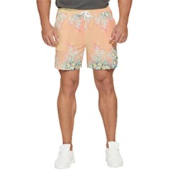 Peach Spring Frost On Flowers Fractal Men s Runner Shorts