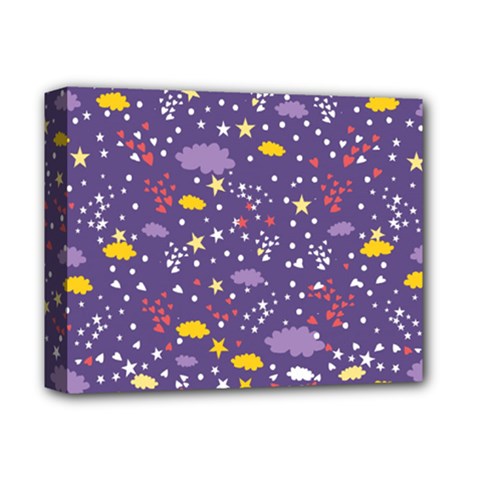 Pattern-cute-clouds-stars Deluxe Canvas 14  X 11  (stretched)