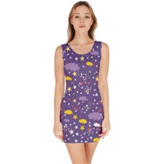 Pattern-cute-clouds-stars Bodycon Dress by Jancukart