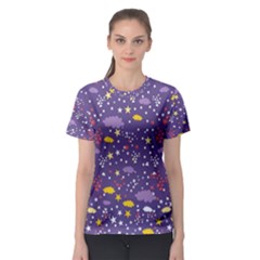 Pattern-cute-clouds-stars Women s Sport Mesh Tee