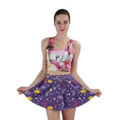 Pattern-cute-clouds-stars Mini Skirt