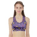 Pattern-cute-clouds-stars Sports Bra with Border View1