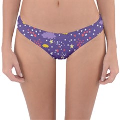 Pattern-cute-clouds-stars Reversible Hipster Bikini Bottoms