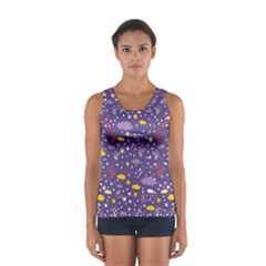 Pattern-cute-clouds-stars Sport Tank Top 