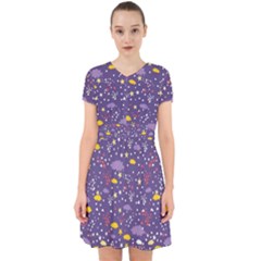 Pattern-cute-clouds-stars Adorable In Chiffon Dress by Jancukart