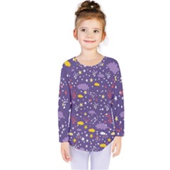 Pattern-cute-clouds-stars Kids  Long Sleeve Tee