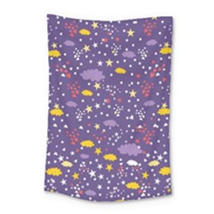 Pattern-cute-clouds-stars Small Tapestry by Jancukart