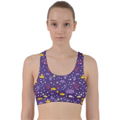 Pattern-cute-clouds-stars Back Weave Sports Bra