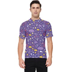 Pattern-cute-clouds-stars Men s Short Sleeve Rash Guard by Jancukart