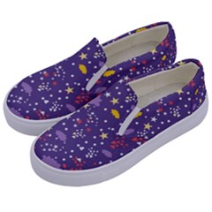 Pattern-cute-clouds-stars Kids  Canvas Slip Ons