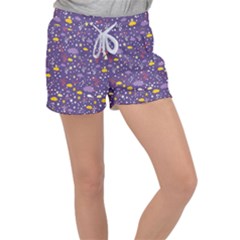 Pattern-cute-clouds-stars Velour Lounge Shorts