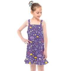 Pattern-cute-clouds-stars Kids  Overall Dress