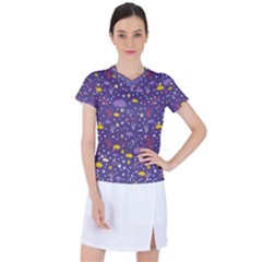 Pattern-cute-clouds-stars Women s Sports Top