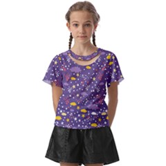 Pattern-cute-clouds-stars Kids  Front Cut Tee