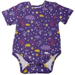 Pattern-cute-clouds-stars Baby Short Sleeve Onesie Bodysuit by Jancukart