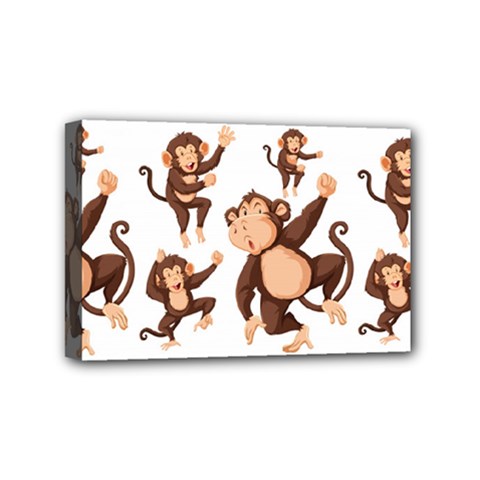 Monkey-seamless-pattern Mini Canvas 6  X 4  (stretched) by Jancukart