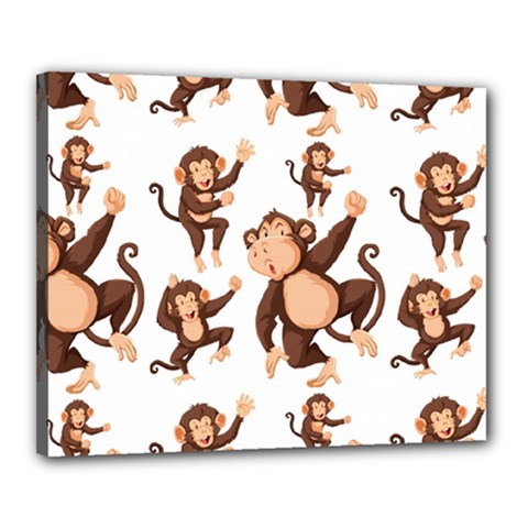 Monkey-seamless-pattern Canvas 20  X 16  (stretched)