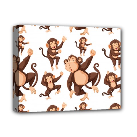 Monkey-seamless-pattern Deluxe Canvas 14  X 11  (stretched)