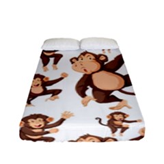 Monkey-seamless-pattern Fitted Sheet (full/ Double Size) by Jancukart