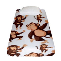 Monkey-seamless-pattern Fitted Sheet (single Size) by Jancukart