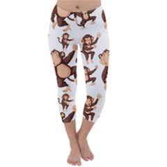 Monkey-seamless-pattern Capri Winter Leggings 