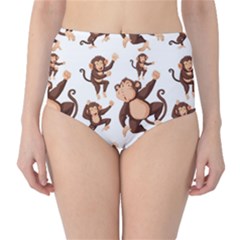 Monkey-seamless-pattern Classic High-waist Bikini Bottoms by Jancukart