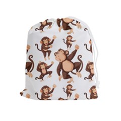 Monkey-seamless-pattern Drawstring Pouch (xl)