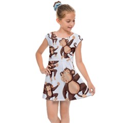 Monkey-seamless-pattern Kids  Cap Sleeve Dress by Jancukart