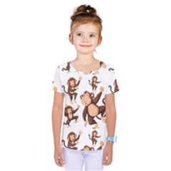 Monkey-seamless-pattern Kids  One Piece Tee