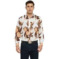 Monkey-seamless-pattern Men s Long Sleeve  Shirt by Jancukart