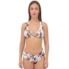 Monkey-seamless-pattern Double Strap Halter Bikini Set