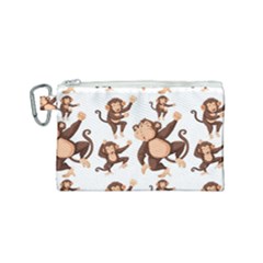 Monkey-seamless-pattern Canvas Cosmetic Bag (small)